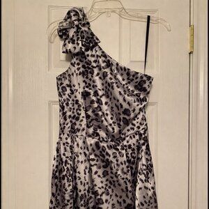 One-Shoulder Short Leopard Print Dress